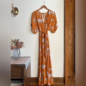 Faithfull The Brand Floor Length Floral Wrap Dress